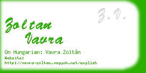 zoltan vavra business card